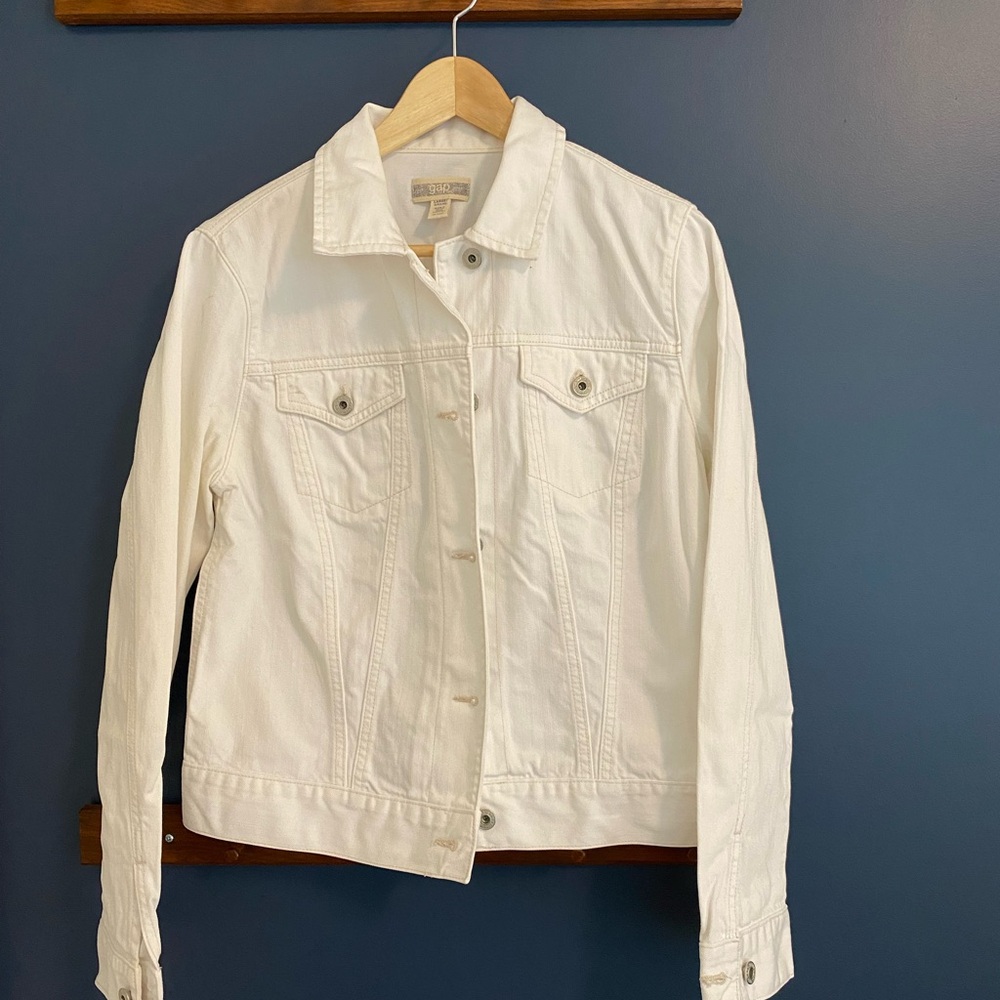GAP Women's White Jeans Jacket